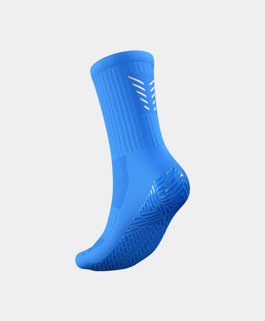 Detailed view of Reflective Mid-Calf Football Grip Socks featuring advanced technology for traction.