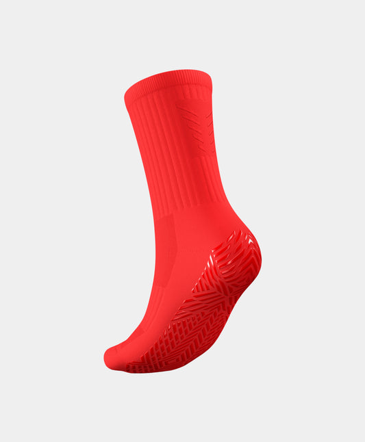Sleek design of Stealth Mid-Calf Football Grip Socks featuring tonal knitted rear pattern, ideal for players valuing style and performance.