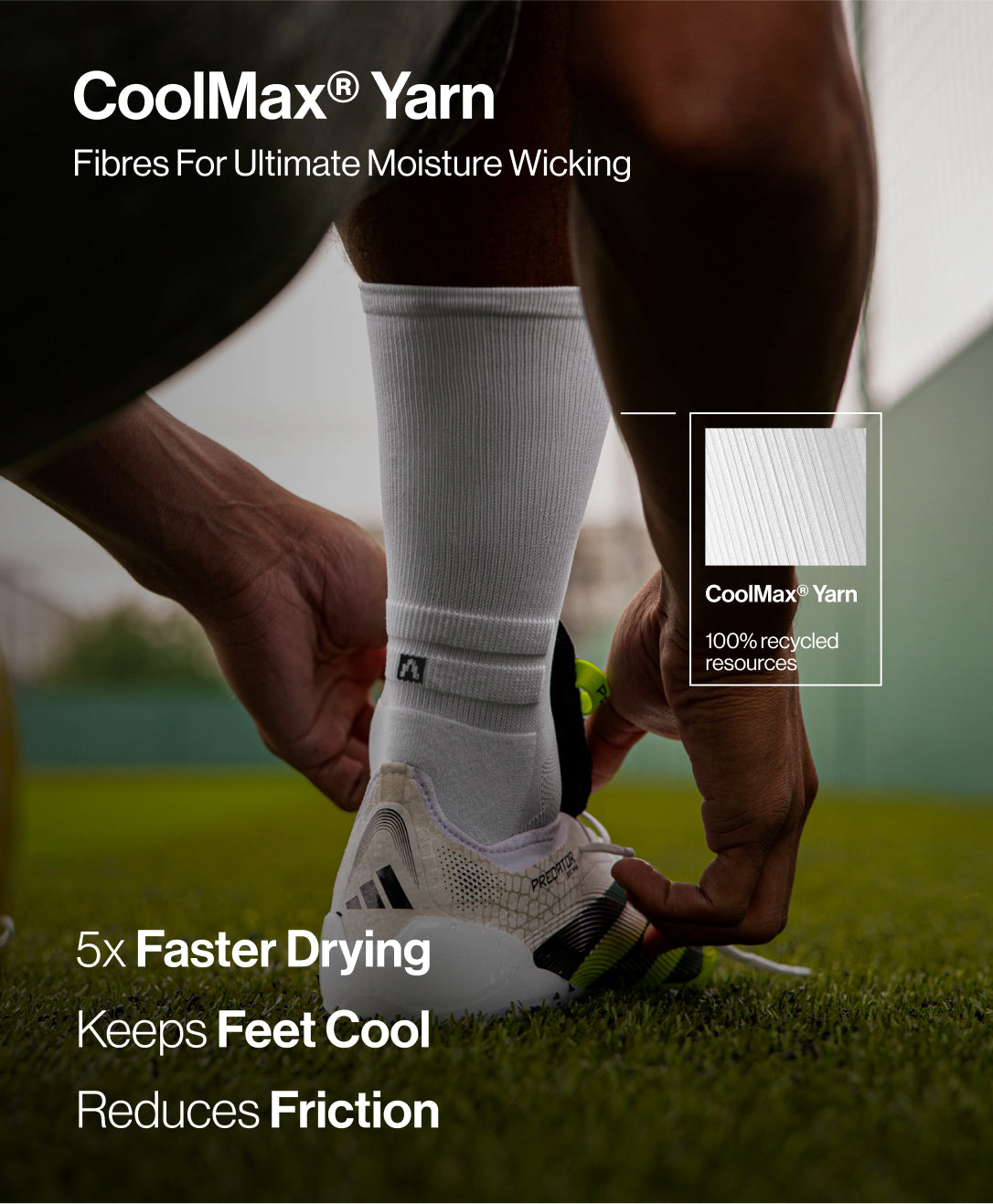Pro 2.0 Grip Socks - 3 Pairs Multipack demonstrating dual-zone compression for Achilles tendon protection and injury prevention.