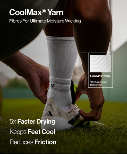 Pro 2.0 Grip Socks - 3 Pairs Multipack demonstrating dual-zone compression for Achilles tendon protection and injury prevention.