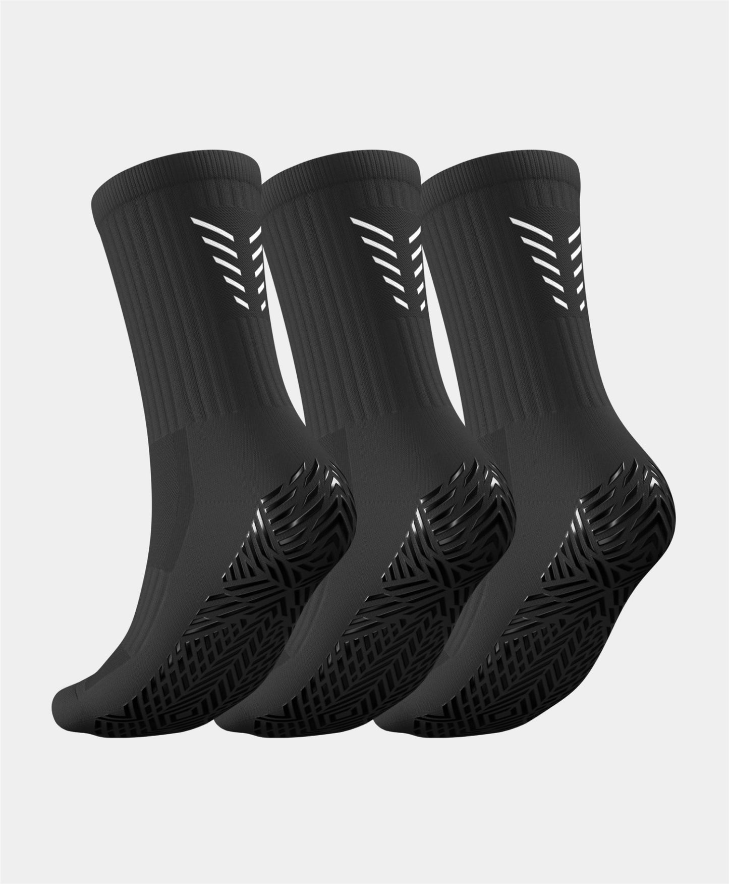 Close-up view of Icon Grip Socks - 3 Pairs Multipack showing the unique grip elements engineered for enhanced traction during sports activities.