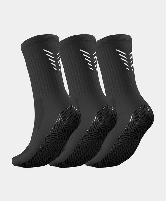 Close-up view of Icon Grip Socks - 3 Pairs Multipack showing the unique grip elements engineered for enhanced traction during sports activities.