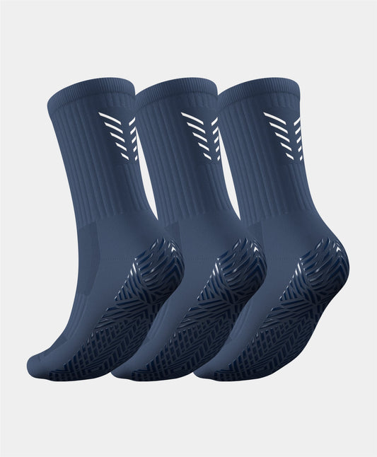 Icon Grip Socks - 3 Pairs Multipack arranged in a neat display, highlighting the lightweight and breathable fabric in various colours.