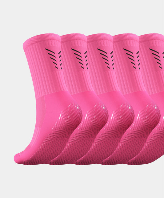 Icon Grip Socks - 5 Pairs Multipack arranged for display, emphasising lightweight design for maximum stability and explosive speed.