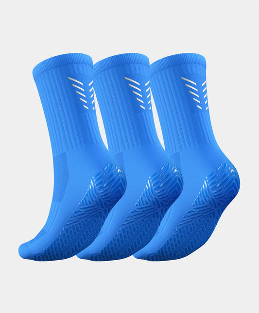 Reflective Grip Socks - 3 Pairs Multipack, displaying the enhanced visibility of the reflective rear pattern for better tracking in low-light conditions.