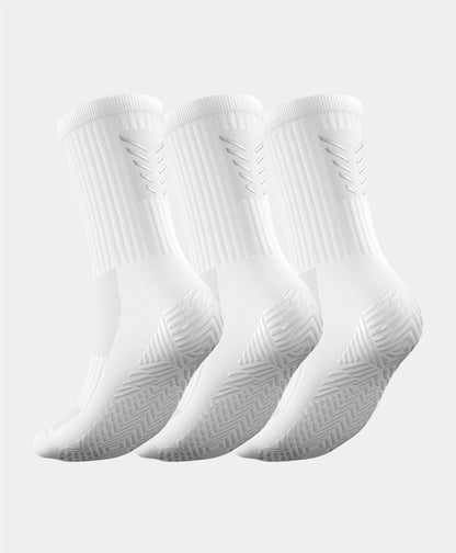 Reflective Grip Socks - 3 Pairs Multipack, showcasing advanced grip technology designed for elite performance in football, featuring a striking reflective pattern.