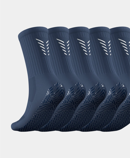 Reflective Grip Socks - 5 Pairs Multipack with advanced moisture-control fibres designed to keep feet dry during training and matches.