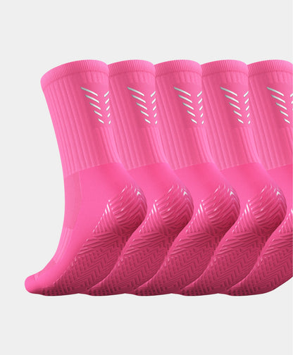 Reflective Grip Socks - 5 Pairs Multipack ideal for athletes seeking elite grip and comfort during intense football sessions.