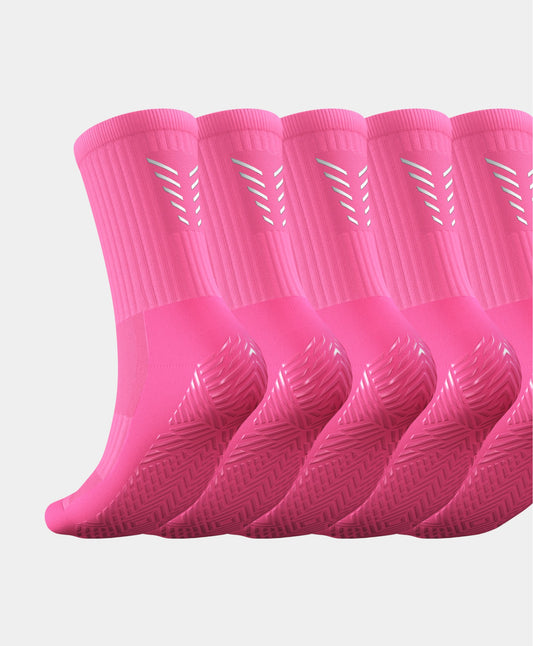 Reflective Grip Socks - 5 Pairs Multipack ideal for athletes seeking elite grip and comfort during intense football sessions.