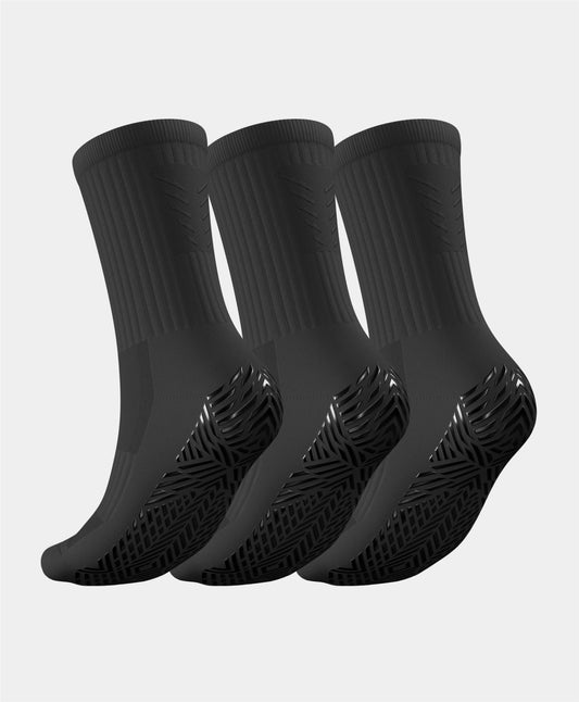 Stealth Grip Socks - 3 Pairs Multipack highlighting advanced grip elements for stability and support during sports activities.