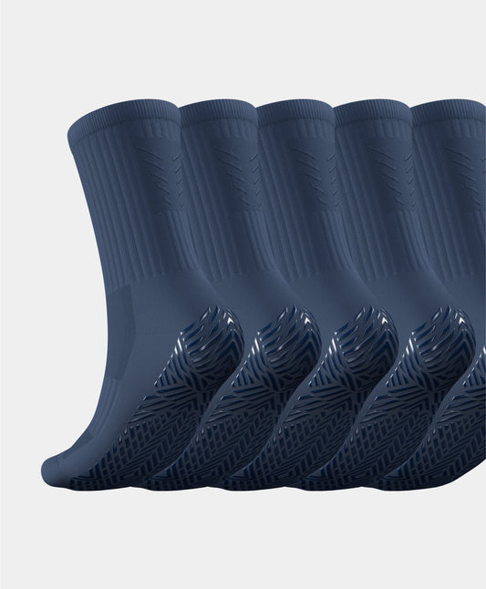 Stealth Grip Socks - 5 Pairs Multipack featuring advanced compression zones, ensuring a secure fit and reduced fatigue for athletes.